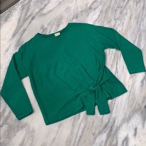 Zara girls green knotted sweatshirt size 9